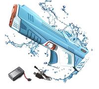 Pistolet a Eau Electrique Enfants Adultes, Puissant Haute Capacité Pistolets à Eau, One Button Jouet de Piscine de Plage Extérieure d'été de tir de Blaster d'eau, Jouets de Combat sur l'eau-Bleu