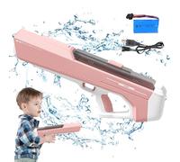 Pistolet a Eau Electrique, Etanches pour Adultes/Enfants Pistolet a Eau Electrique Puissant, Portée de 8-10 m, Pistolet à Eau Longue Distance, 500ML, pour Plage, Piscine, Fête de l'été (Rose)