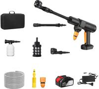 Pistolet à eau électrique, nettoyage haute pression, moteur sans balai, 1 batterie Noir