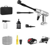 Pistolet à eau électrique, nettoyage haute pression, moteur sans balais, 1 batterie Argent