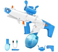 Pistolet à Eau Électrique, Pistolet a Eau Puissant avec Absorption Automatique de l'eau, Grande Capacité de 810 ML, Portée de 6 à 8 M, Jouet Aquatique de Fête d'été pour Enfants et Adultes (Bleu)
