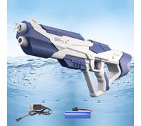 Pistolet à Eau Électrique,Pistolet Succion Automatique avec Coloré Lumière,Pistolet à Eau Longue Portée 32 Pied,pour Enfants Adultes Le Jardin d'été Piscine Plage,Cadeau d'anniversaire (Bleu Ciel)