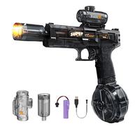 Pistolet à Eau Électrique, Pistolets à Eau Automatique Longue PortéE, Pistolet à Eau Automatique avec Lampe LED, Portée de 6-8 M, Piscine, Plage, Fête, Jouets d'Été en Plein Air (Noir)