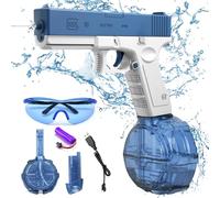 Pistolet a Eau Electrique Puissant, Pistolet à Eau Electrique, Pistolet Eau Electrique à Grande Portée 16 Pieds, 60 CC + 500 CC, Electric Water Gun De Grande Capacité pour Piscine, Plage, Fête