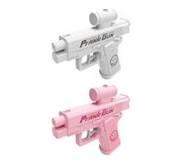 Pistolet à Eau Farceur, Prank Water Gun Two Way Water Gun à Double Jet Avant arrière, Jouet d’Eau Amusant pour Blagues, Jeux d’Arrosage Extérieurs, Gag d’Été Portable et Original (Blanc & Rose)