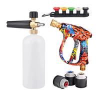 Pistolet à eau haute pression 4350PSI avec motif Graffiti, canon à mousse 1L et connexion rapide 1/4", sans batterie pour Karcher série K B
