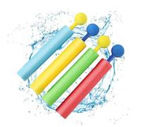 Pistolet a Eau Mousse Enfant,Pistolet à Eau en Mousse,Fusil à Eau Colorée,pour Plage,Piscine,Jardin Extérieur Et Lutte Contre l'eau Fête,Bleu/Rouge/Vert/Jaune,4 Pièces
