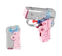 Pistolet à Eau Pliable avec 2 Modes de Jet, Pistolet à Eau Enfant Mini, Pistolet à Eau en Matériau Souple Certifié pour Piscine et Plage (Rose)