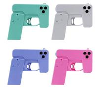 Pistolet à eau portable en forme de téléphone, petit pistolet à eau pliable for enfants avec double buse, jeux de plein air, jeux sportifs, mini pistolet à eau manuel for piscine et fêtes sur la plage