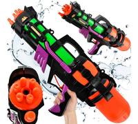 Pistolet à eau pour enfants et adultes avec grande portée jusqu'à 6 m - Réservoir de 1,25 l - Jouet de plage d'extérieur 23425