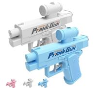 Pistolet à Eau Réaliste Qui Tire vers Larrière Petit Réaliste Jouet Bidirectionnel Créatif Inversé De Lavant Cadeau Amusant pour Les Fêtes Au Bureau Et Lécole(White+Blue)