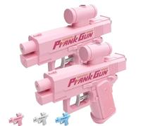 Pistolet à Eau Réaliste Qui Tire vers Larrière Petit Réaliste Jouet Bidirectionnel Créatif Inversé De Lavant Cadeau Amusant pour Les Fêtes Au Bureau Et Lécole(2*Pink)