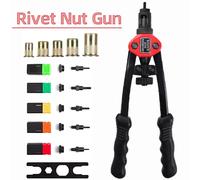 Pistolet à écrou à rivets à mandrin BT-606, Kit d'outils de réglage d'écrou à rivets robuste à la main, outil de riveteuse fileté, riveteuse à main à insert fileté M3-M8 BT606 Rivet Gun