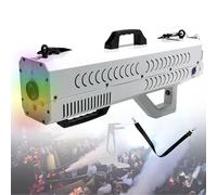 Pistolet à fumée avec lumières for fêtes, machine à fumée portable 1500 W avec lumières changeantes et colorées, for Halloween effrayant, spectacles sur scène et soirées en boîte de nuit(White)