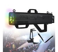 Pistolet à fumée avec lumières for fêtes, machine à fumée portable 1500 W avec lumières changeantes et colorées, for Halloween effrayant, spectacles sur scène et soirées en boîte de nuit(Black)