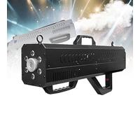 Pistolet à fumée for fêtes,machine à brouillard portable 1500 W, portée de jet de 6 à 8 mètres, avec lumières, bande, canon for spectacle en discothèque, for fêtes, événements DJ(Black)