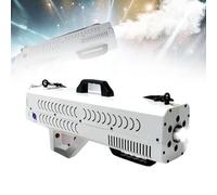 Pistolet à fumée for fêtes,machine à brouillard portable 1500 W, portée de jet de 6 à 8 mètres, avec lumières, bande, canon for spectacle en discothèque, for fêtes, événements DJ(White)