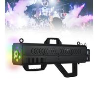 Pistolet à fumée for fêtes, machine à fumée portable 1500 W avec lumières changeantes, for Halloween effrayant, spectacles sur scène et soirées en boîte de nuit(Black)