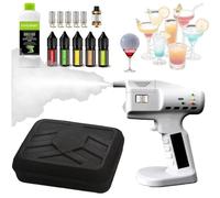 Pistolet à fumer pour barmen, outil de fumage à froid de qualité supérieure pour whisky, cocktails, fromage et recettes végétaliennes, 5 saveurs d'huiles essentielles incluses