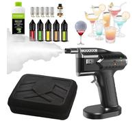 Pistolet à fumer pour barmen, outil de fumage à froid de qualité supérieure pour whisky, cocktails, fromage et recettes végétaliennes, 5 saveurs d'huiles essentielles incluses