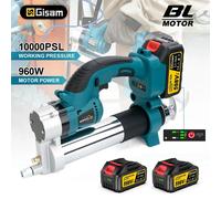 Pistolet à graisse électrique sans balais Gisam 10000PSL 69Mpa, huile de lubrification haute pression pour voiture, entretien automobile, compatible avec batterie Makita 18V. 1 Battery