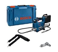 Bosch Professional 18V System pistolet de graissage sans-fil GFP 18V-10 (pression de fonctionnement max. de 10 000 psi, débit max. de 320 g/min, avec coupleur à 90°, bandoulière)