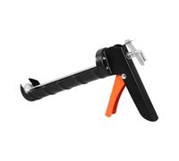 Pistolet à mastic en acier noir portable, application nette et régulière | Poignée ergonomique pour limiter la fatigue, adapté aux joints et mastics, usage domestique et travaux de collage