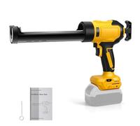 Pistolet à mastic sans fil compatible avec batterie Dewalt 20 V (sans batterie), pistolet à calfeutrer électrique avec 6 vitesses réglables, affichage numérique et lumière LED, outils de calfeutrage