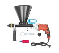 Pistolet à mortier électrique 700 W 220 V en acier inoxydable avec buses plates et rondes - Pistolet à joints pour mortier, mur, sol, joint de mortier, mur de pierre, sols - Rouge