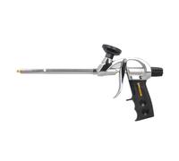Pistolet à mousse en polyuréthane professionnel, tube en acier inoxydable, régulateur de débit de mousse, déclencheur pratique, livré avec 2 buses, 2 tubes d'extension, 1 pistolet applicateur en