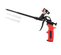 Pistolet à mousse extensible - Pistolet à colle en métal polyuréthane - Outil de calfeutrage pour rénovation de maison (noir et rouge)