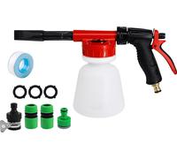Pistolet à mousse pour le lavage de voiture Pulvérisateur de mousse pour tuyau d'arrosage avec ratio ajustable Kit de buse de pulvérisation de savon moussant à cadran avec bouteille de 1 litre Connect
