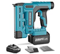 Pistolet à ongles sans fil de calibre 18 pour batterie Mak-ita 18 V, cloueuse Brad et agrafeuse électrique 2 en 1 avec 1 batterie de 4,0 Ah, 1 000 clous et 1 000 agrafes pour projet de bricolage
