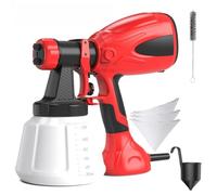 Pistolet a Peinture, 650W Pistolet Peinture avec 1200 ML Capacité, 4 Buses&3 Motifs, Fonction Soufflage & Nettoyage, Eébit Réglable, Pulvérisateurs de Peinture pour Murs,Portes,Clôtures,Meubles,DIY