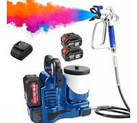 Pistolet à Peinture airless Haute Pression, 500 W, pour peintures émulsion, Pression Max. 15 MPa, Compatible avec Les peintures Latex et à l'eau,pour la Peinture de Maisons et de terrasses 2battery