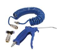 Pistolet à peinture avec buse en acier de 120 mm. flexible spiralé à air comprimé de 5 m en PU