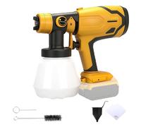 Pistolet à Peinture Compatible avec Dewalt 20 V Batterie, HVLP Pistolet Peinture avec 4 Buses, Capacité 1000ml Débit Réglable, pour Murs Intérieur Extérieur Clôtures Plafonds Meubles (sans Batterie)