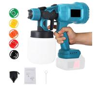 Pistolet à Peinture, Compatible avec Makita 18V, Pistolet pulvérisateur avec récipient à Peinture de 800 ML, 5 Buses, adapté aux Murs, Meubles, clôtures (sans Batterie)