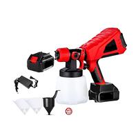 Pistolet à peinture électrique 1000mL pistolet à peinture électrique haute puissance pulvérisateur à peinture contrôle de débit avec 3 buses for batterie 18V(One small battery)
