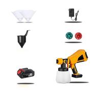 Pistolet À Peinture Électrique 1000mL Pistolet À Peinture Électrique Haute Puissance Pulvérisateur À Peinture Contrôle De Débit Avec 3 Buses For Batterie 18V(One small battery)