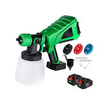 Pistolet À Peinture Électrique sans Fil 1000 ML avec 3 Buses Flow Portable Home Adapté Aux Batteries 18 V,Nettoyeur Haute Pression sans Fil Puissant(Without Battery)