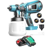 Pistolet à peinture électrique sans fil de rechange pour Makita - Avec batterie de 2 x 3000 mAh - Pistolet pulvérisateur sans fil pour peindre les murs, plafonds, meubles, clôtures de jardin