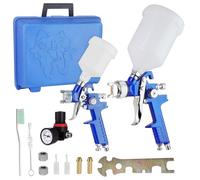 Pistolet à Peinture en aérosol, 1 Pistolet de Peinture en pulvérisation Professionnelle et kit de buse 0, 8 mm et 1, 4 mm avec 125 ML 600 ML Tasse, pulvérisateur à Main pour la Voiture, Pein