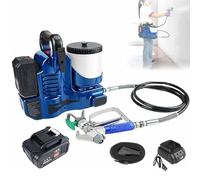 Pistolet à peinture portable - Alimenté par piles, réglage de 6 vitesses, débit de 1,1 l/min, capacité de 1,2 l pour peinture intérieure et extérieure sur murs et clôtures