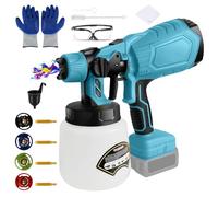 Pistolet à Peinture sans Fil, Compatible avec Makita 18V Batterie, Pistolet Pulvérisateur avec 4 Buses(1/1,8/2,5/3,0 mm), 3 Modès, Récipient de 1000ml, Adapté aux Murs, Meubles (sans Batterie)