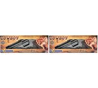 Pistolet à pétards Gonher Argenté Cow-Boy (Lot de 2)