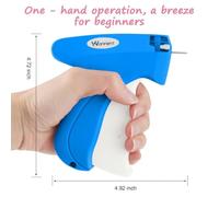 Pistolet à point pour vêtements - Comprend 1 000 attaches noires, 1 000 attaches blanches et 6 aiguilles (bleu ciel profond + blanc fantôme)