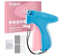 Pistolet à point pour vêtements - Pistolet à mailles portable pour fixer rapidement les vêtements - Pistolet d'étiquetage - Kit de couture comprenant 6 aiguilles, 1 000 attaches noires et 1 000