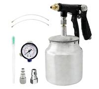 Pistolet à Pression avec Réservoir de 1000 ML en Alliage d'aluminium, Pistolet Pneumatique à Godet avec Manomètre, Pulvérisateur pour Cavités et Protection des Dessous de Caisse, Anti-Rouille