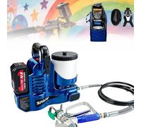 Pistolet À Pulvériser De Peinture À Main, Pulvérisateur De Peinture Alimenté, Réglage De 6 Vitesses, Débit 1,1L/Min, Grande Capacité 1,2L pour Peinture Intérieure/Extérieure 1 Batterie(Blue)